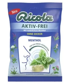 Ricola, Aktiv-Frei, Menthol, ohne Zucker, 75 g Beutel