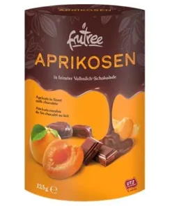 FruTree, Aprikosen in Vollmilchschokolade, 125 g Schachtel