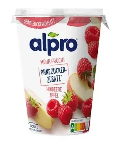 Alpro, Naturjoghurt-Alternative, Himbeere-Apfel, 400 g Becher